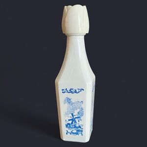 Vintage Delft Vandermint glass mini chocolate liqueur bottle